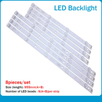 8pcs x 55inch LED Backlight Strip for TCL D55A810 L55E5800A JL.D55051330-004ES-M 4C- LB5504 L55P2 TOT-55D2900