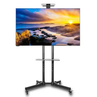32-65 inch economy universal TV all-in-one advertising machine, mobile stand, conference floor stand trolley