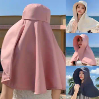 Women Shawl Sunscreen Women Big Brim Roof Sun Hat UPF With Bucket Neck Neck Protection Hat 1000+ UV Protection Full Cover B E7W1