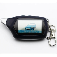 Russian Version C9 Key Fob Keychain for 2-way Starline C9 Lcd Remote Control Two Way Car Alarm System