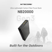 Nitecore NB20000 Nitecore Interwoven Carbon Fiber Sheets Portable Charging QC USB 4 Port 20000mAh Po