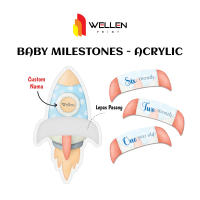 WELLEN PRINT - Cetak Baby Millestone card Acrylic Custom Nama / Print Kartu Milestone Baby Acrylic /