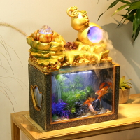 循環流水擺件葫蘆客廳小型噴泉創意桌面辦公室裝飾景觀玻璃魚缸