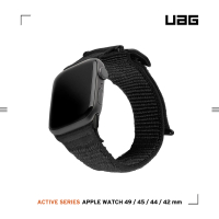 【UAG】Apple Watch 42/44/45/49mm 時尚尼龍錶帶V2-極黑(UAG)
