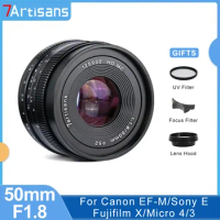 7artisans 7 artisans 50mm F1.8 Large Aperture Portrait Prime Lens for Canon EF-M Sony E Fujifilm XF Micro 4/3 Mount Camera Lens