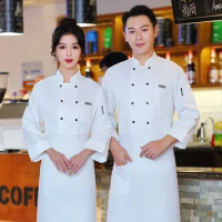 Grand Hotel Chef Uniforms for Men and Women Thickened Breathable Kitchen Catering Cake Room Hot Pot Kitchen Clothing