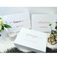 Personalised wedding Bridesmaid Proposal Box Name, Real Foil Will You Be My Bridesmaid Gift box rose gold birthday Gift Box