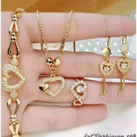 1set perhiasan titanium asli untuk wanita di jamin anti karat dan anti luntur