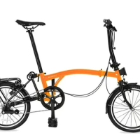 litepro urban steel frame folding bicycle, inner 3 and outer 2-speed wheelset, 16 inches, double V brakes, 6-speed folding bike