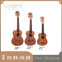 NAOMI 4 Strings Wooden Ukulele Soprano Concert Tenor Uke Hawaii Guitar Free Canvas Ukulele Bag