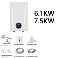 6.1KW 7.5KW Domestic Temperature Quick Heating Instant Water Heater Instant Electric Water Heater With Accessories