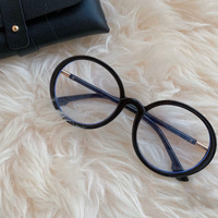 李庚希同款黑框眼鏡女圓形復古大框防藍光護眼素顏鏡配近視度數輕
