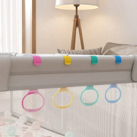 8 Pcs Baby Items Toddler Cot Handle Ring Nursery Portable Crib Pull Hanging Plastic Grab Infant Bed Rings