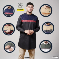 SAMASE Ghamis Gamis R062P Baju Koko Muslim Pria Dewasa Lengan Panjang