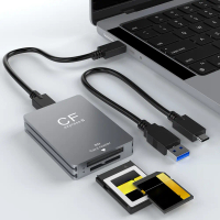 2 in 1 CFexpress Type B SD Card Reader CFexpress Reader Adapter with USB C To USB C/A Cable for SLR
