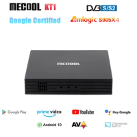 Mecool KT1 Google Certificated TV Box Android 10 DVB-S/S2 Amlogic S905X4 4K 2T2R 2.4/5G Dual WIFI BT Media Player Set-Top Box