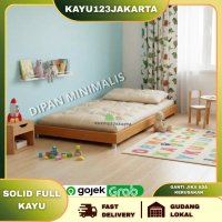 Rangka tempat tidur kayu single divan kayu divan minimalis kayu - 90 x 200 cm (TDR005)