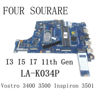 For Dell Vostro 3400 3500 Inspiron3501 Laptop Motherboard with i3-1115G4 i5-1135G7 i7-1165G7 CPU GDI4A LA-K034P mainboard
