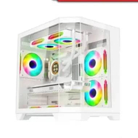 Aigo DarkFlash FT350 M-ATX Black - M-ATX Casing PC Gaming PUTIH