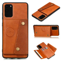 PU Leather Wallet Flip Phone Case For Samsung Galaxy S20 S21 FE S22 Plus Note 20 Ultra Magnetic Car Holder Card Slot Back Cover