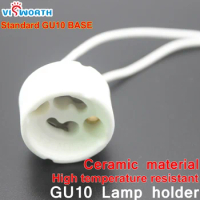 GU10 LED Lamp Base GU10 Lamp Holder White Ceramic Body 250V 2A CE Logo Porcelain Bulb Socket With Wire Connector