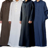 2023 Perdagangan Asing Merentas Sempadan AliExpress a Arab Kemeja Bertudung Lelaki Panjang Sederhana Islam Lelaki Jubah Panjang