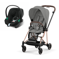 【預購6月底】CYBEX MIOS 頂級都會型嬰兒推車(玫瑰金)+Aton B2提籃(多款可選)嬰兒推車|手推車