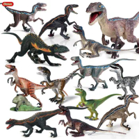 Oenux Original Jurassic Savage Blue Velociraptor Indoraptor Dinosaur World Model Action Figures Collection PVC High Quality Toy