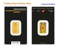 5 grams Argor-Heraeus Gold bar - kinebar | Purity 999.9 | Brand New | LBMA