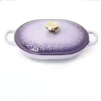 31cm Cast Iron Cooking Pots White Enamel Pot Braised Hot Pot Induction Cooker Gas Stew Soup Ears Kitchen Pot