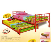ranjang single lavender + kasur busa milano 14cm (tanpa sorong)