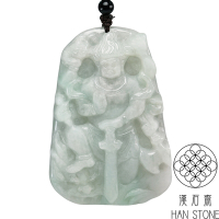 【漢石齋】天然翡翠A貨 不動明王玉珮吊墜 飄花種(46*68*12mm)