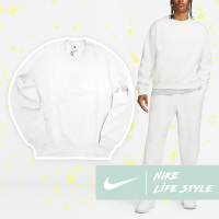 Nike 長袖上衣 Lab Fleece Crew Sweatshirts 男款 白 寬鬆 大學T 衛衣 刷毛 DA0318-030