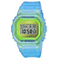 G-SHOCK 經典5600系列螢光透視感休閒電子錶-藍x綠(DW-5600LS-2)/42.8mm