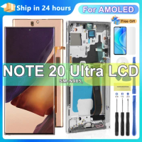 Super AMOLED Display for Samsung Galaxy Note 20 Ultra with frame, LCD Note20 Ultra 5G N985 N986B Touch Screen Digitizer Assembly