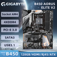 Gigabyte B450 AORUS ELITE V2 Motherboard Support Ryzen processor DDR4 128G HDMI 2.0 M.2 SATA3AMD AM4 B450 Used Motherboard