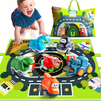 Big Cartoon Truck Car Toys for 1 Year Old Boy with Playmat/Storage Bag|Baby and Toddler Toys 12-18 M