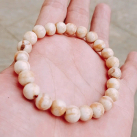 Gelang batu marjan putih asli(6mm)