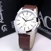 JAM TANGAN PRIA ALEXANDRE CHRISTIE AC1015 AC 1015 LEATHER ORIGINAL GARANSI RESMI 1TAHUN - rosegold b