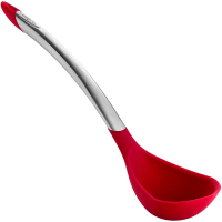《CUISIPRO》鋼柄矽膠湯杓(紅31cm) | 料理匙 攪拌杓 攪拌勺 湯匙