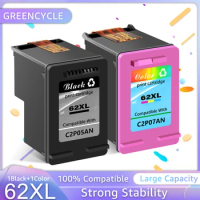Greencycle Remanufactured Ink Cartridge Compatible for HP 62 62XL for HP Envy 5540 5640 OfficeJet 5740 8040 Series InkjetPrinter
