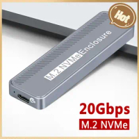 M.2 NVMe SSD Enclosure Solid State Drive Enclosure USB3.2 GEN2*2 20Gbps Portable SSD Box MAX 4TB for PC Laptop