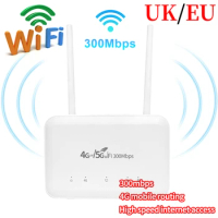 4G LTE WiFi Router Modem Router with SIM Card Slot 300Mbps Wireless Internet Smart Router DNS VPN High Gain Antennas