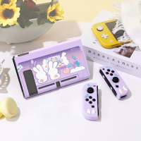 Rabbit Paper Race Protective Case for Switch Oled, Soft TPU Slim Cover for Nintendo Switch Console,NS Game Accessorie