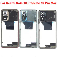 For Xiaomi Redmi Note 10 Pro Note 10 Pro Max Middle Housing Frame Holder Cover Bezel with Side Kesy Parts