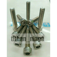 spesial baut l stainless m6x35 drat 1.0 full drat ss 304 - baut l stenlis m6 x 35 mm ready