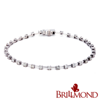 【BRILLMOND】天然鑽石手鍊1克拉 PT950鉑金 輕奢四爪款(天然鑽石總重1克拉)
