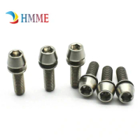M6 18/20mm Titanium Bolt for Stem HandlebarCone/Conical Head with Washer/Captive Hexagon Socket Ti Bolts Ti Screws Ti Fastener