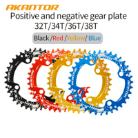 AKANTOR Bicycle Crank 104BCD Round MTB Chainring Bicycle Chainwheel Superweight 32T 34T 36T 38T Cycling Narrow Wide Chain Ring