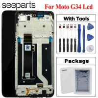 Tested 6.5“ For Motorola Moto G34 LCD Display Touch Panel With Frame Digitizer Assembly G34 Display For Moto G34 XT2363-2 LCD